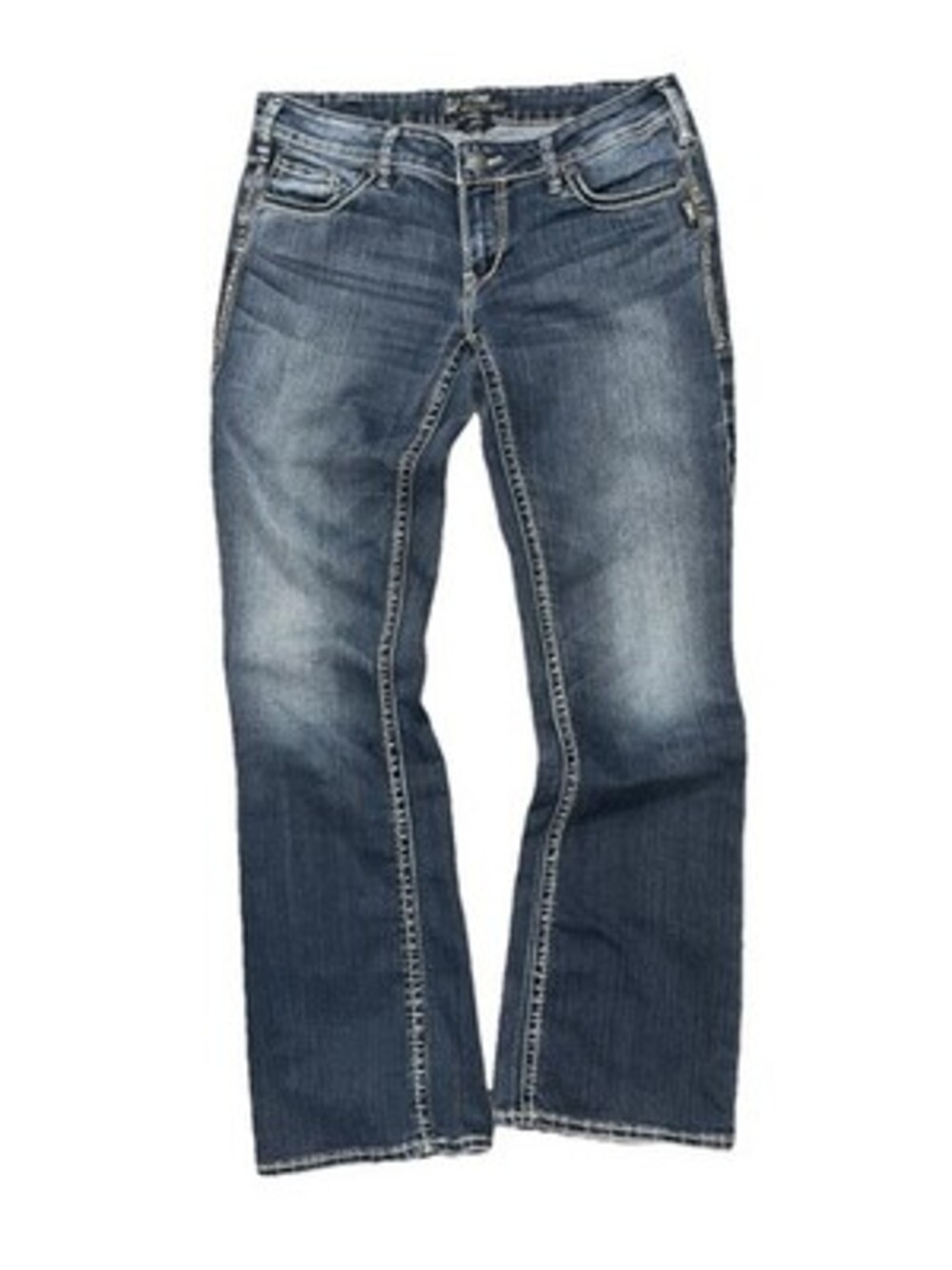 Silver Jeans Womens 31x33 Blue Denim Aiko Bootcut Western Embroidered